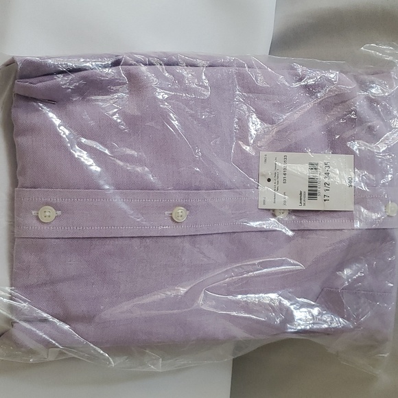✨B2GO FREE + SOS!!✨ Stafford Light Lavender Long Sleeve Shirt 34-35, 17 1/2 Neck - Picture 6 of 7